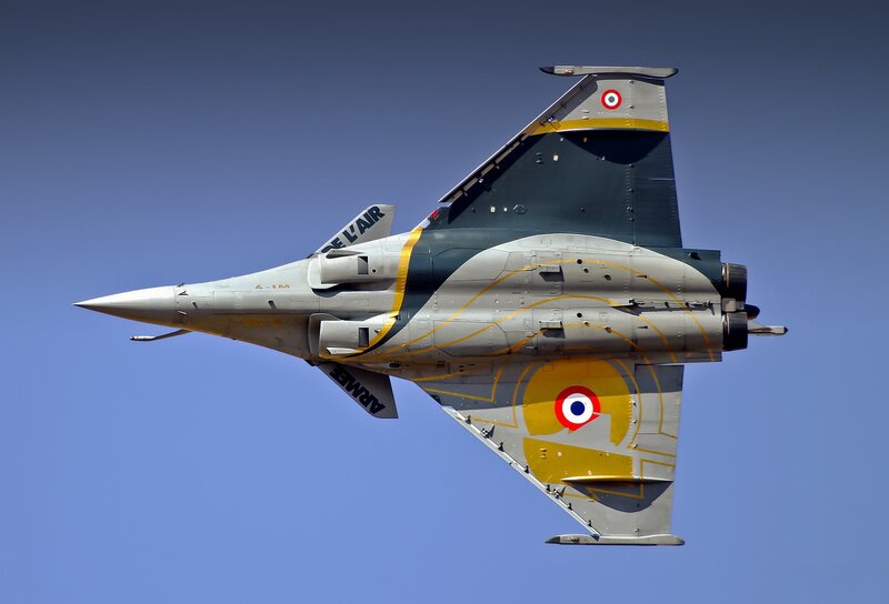 French Rafale Fighter Jet — Blue