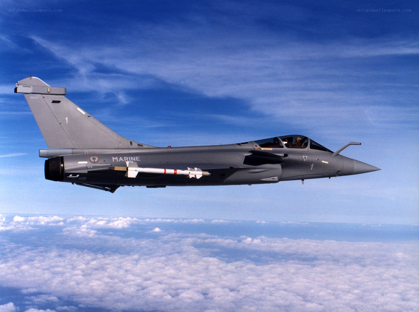 French Rafale fighter jet in flight