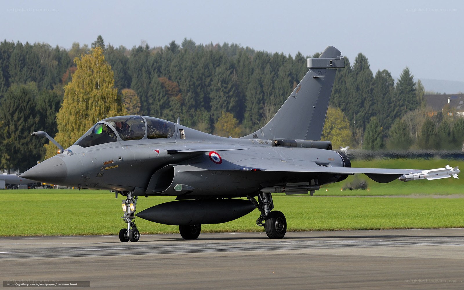 French Rafale fighter jet on runway