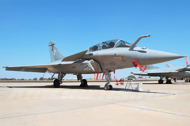 French Rafale fighter jet on tarmac