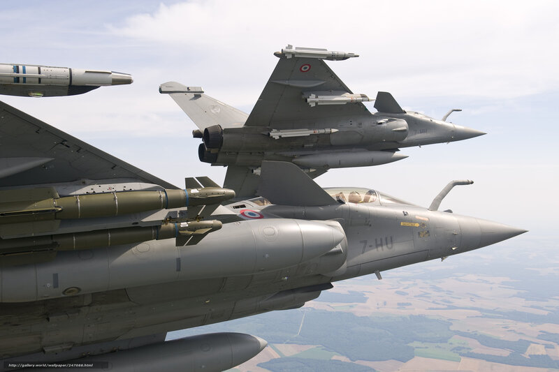 French Rafale fighter jets in formation
