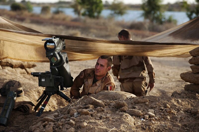 French soldiers in desert outpost