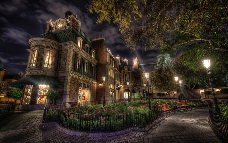 French-style Building at Night