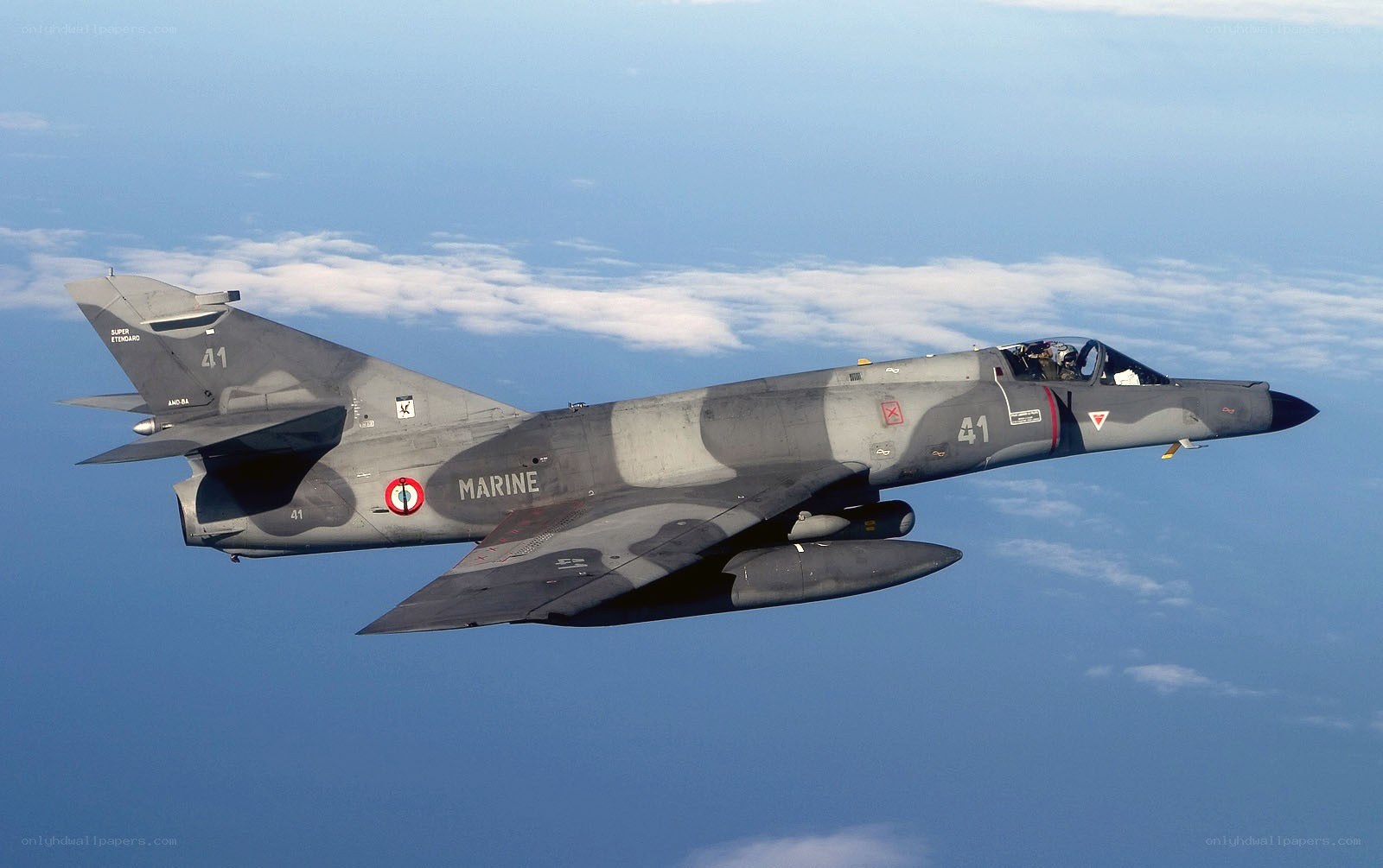 French Super Etendard jet in flight