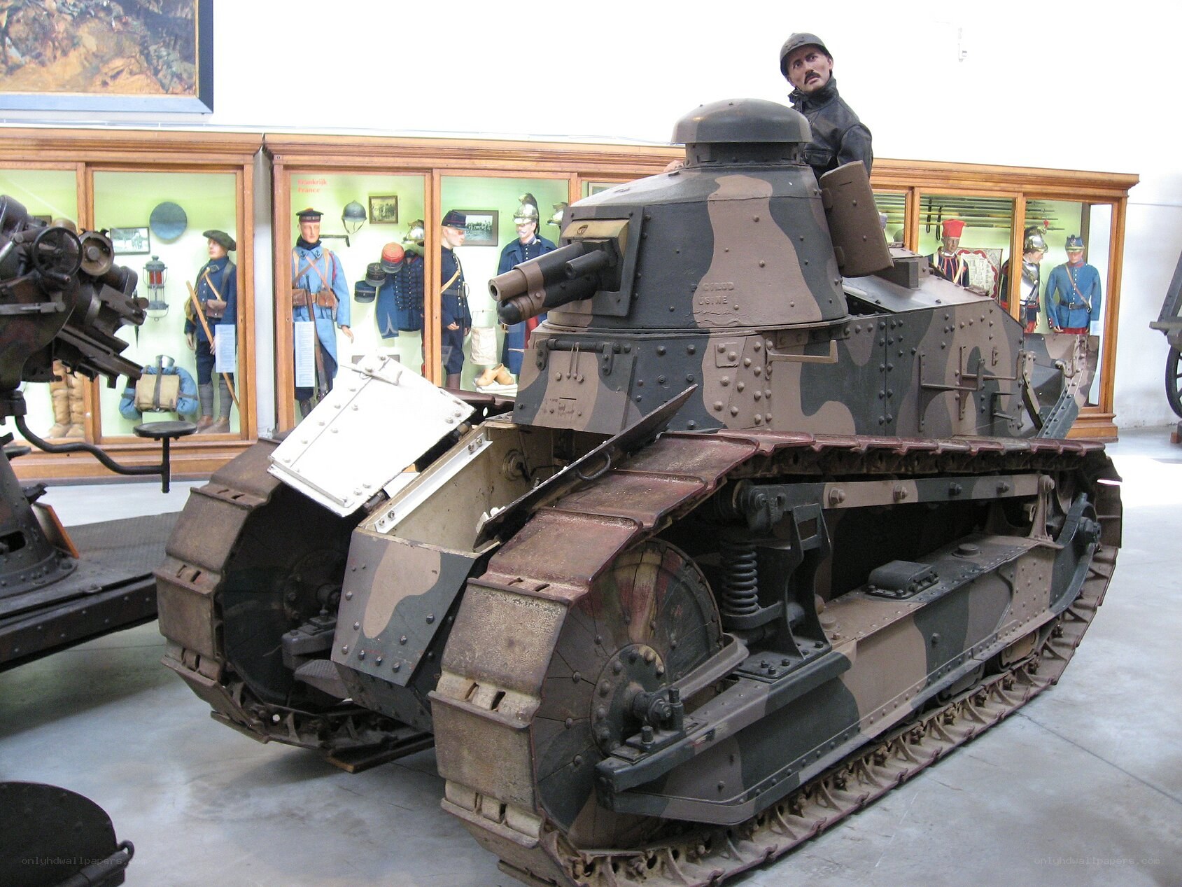 French tank in museum display