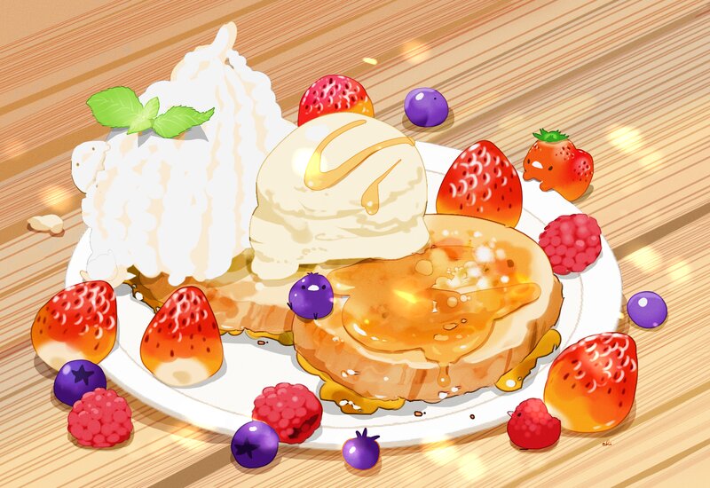 French Toast with Berries — Brown, Appetizing
