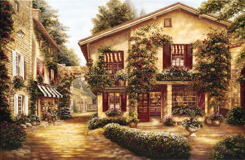 French Village Street — Yellow