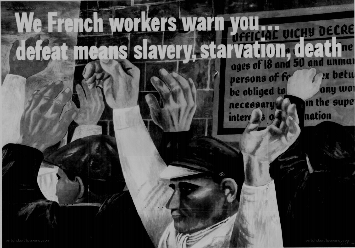 French workers warning poster
