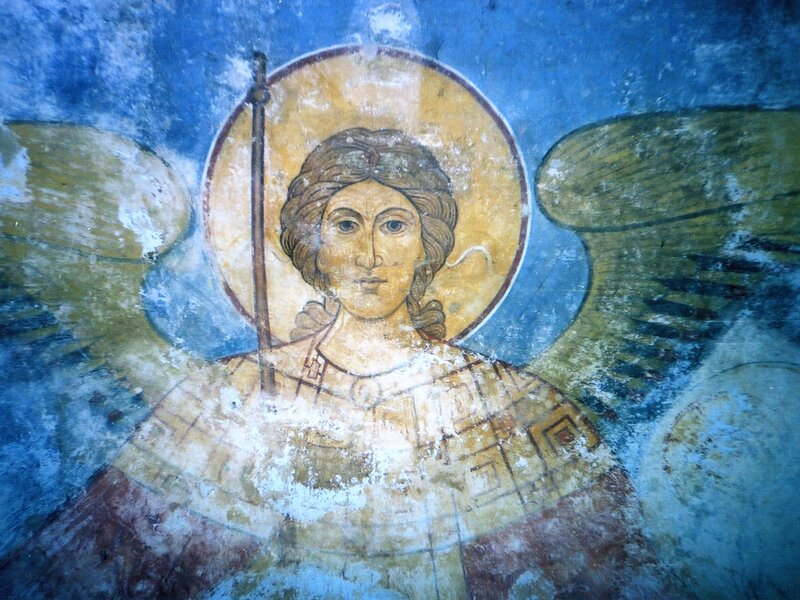 fresco of an angel