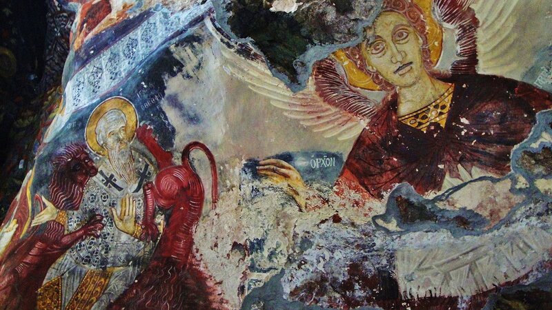 Fresco of Saint and Angel