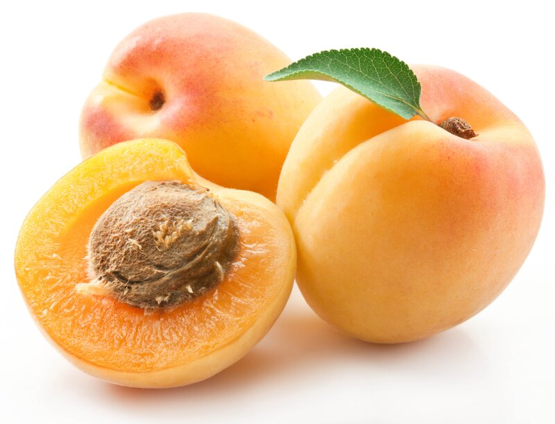 Fresh apricots with leaf