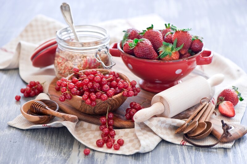 Fresh Berries and Kitchen Tools