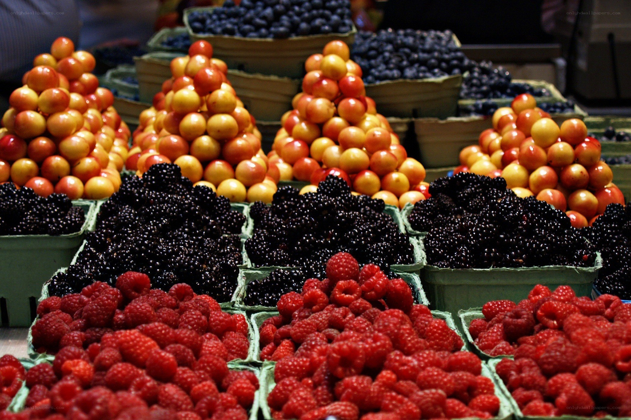 Fresh berries at a market