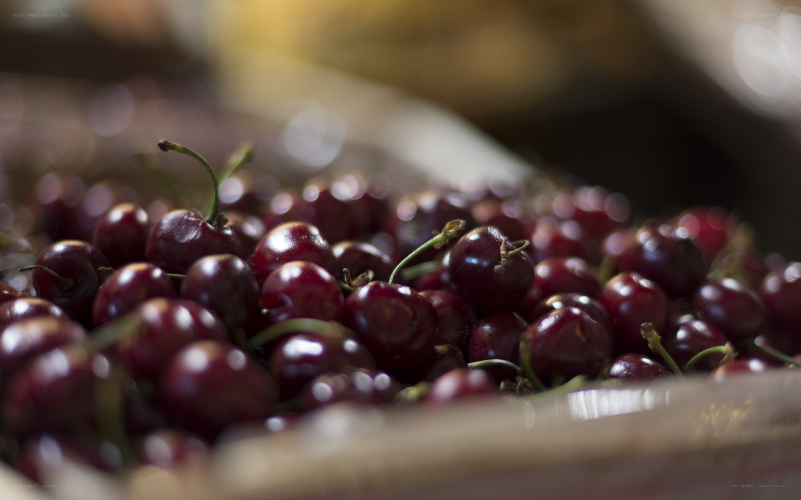 Fresh cherries in a basket