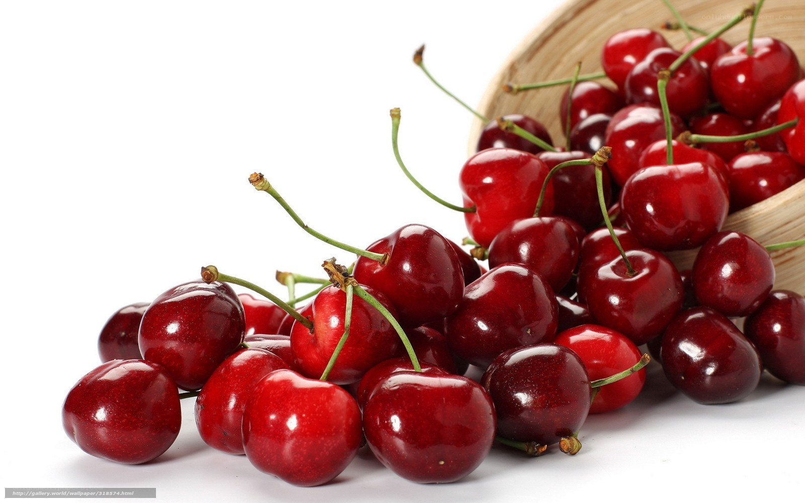 Fresh cherries in a basket