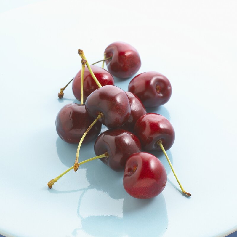 Fresh cherries on a plate