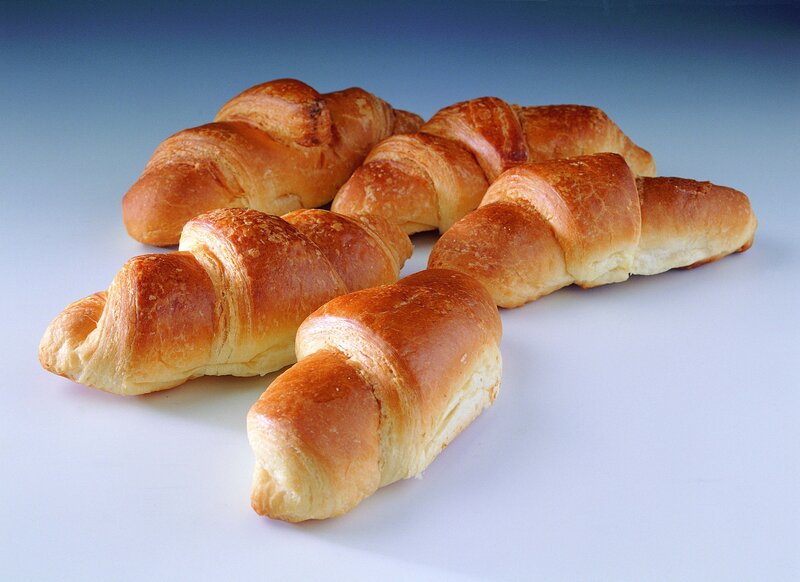 Fresh croissants on display