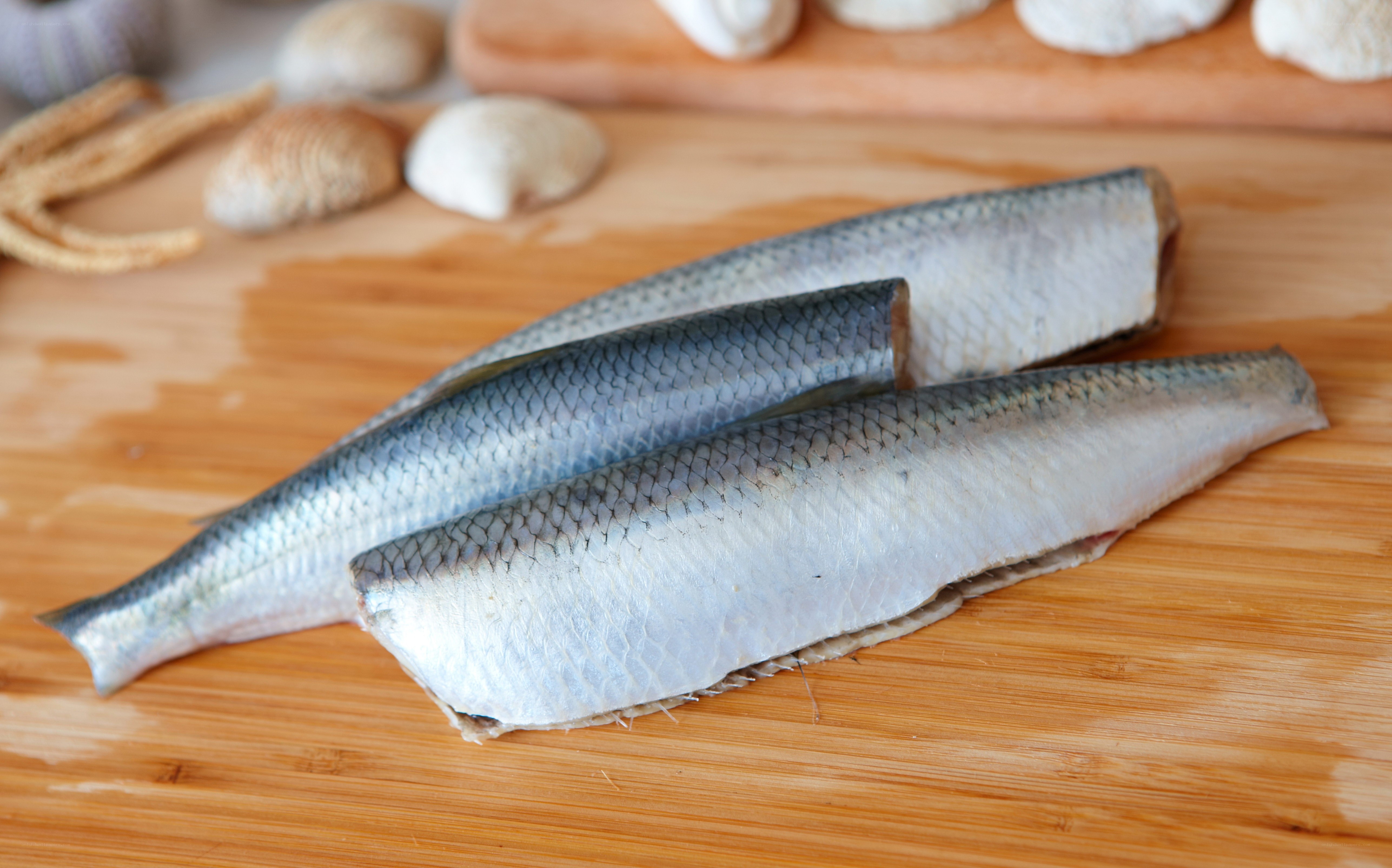 Fresh fish fillets on a cutting board