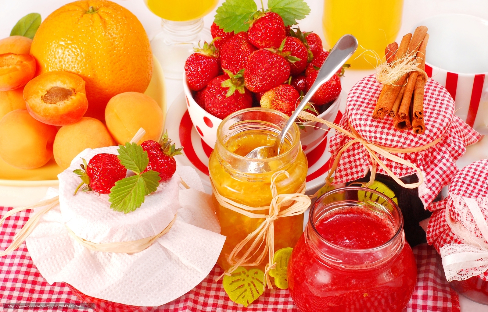 Fresh fruit and jam display