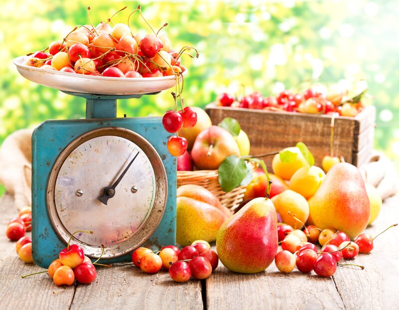 Fresh Fruit on Scale