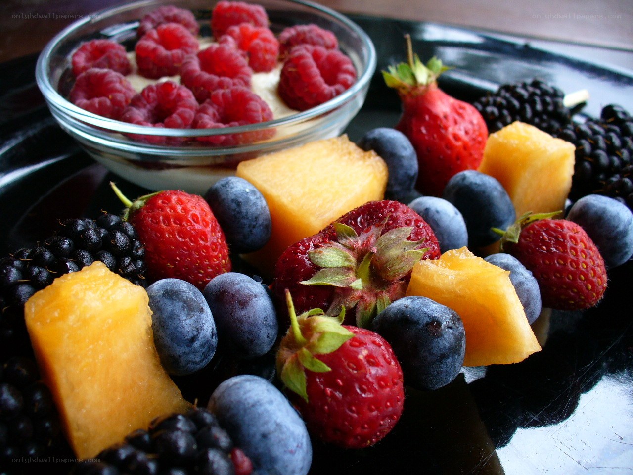 fresh fruit platter with berries