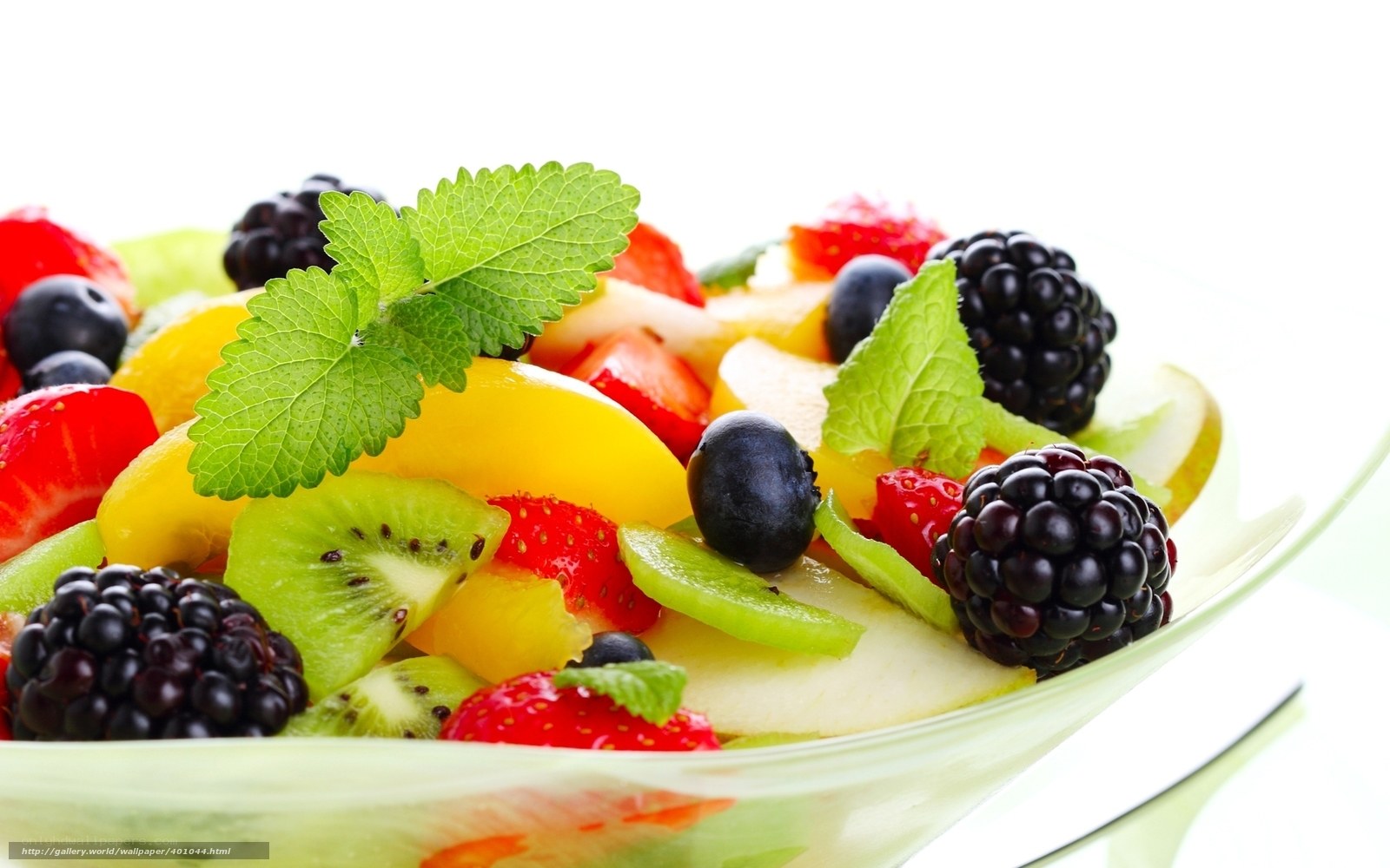 fresh fruit salad with mint