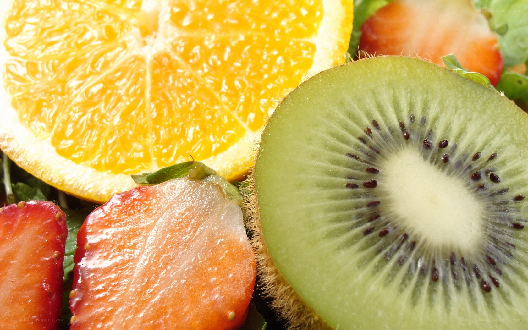 Fresh fruit slices close-up