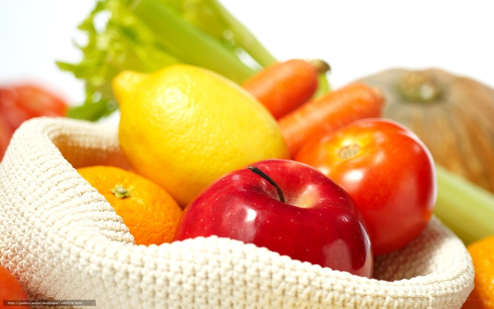 Fresh fruits and vegetables in basket