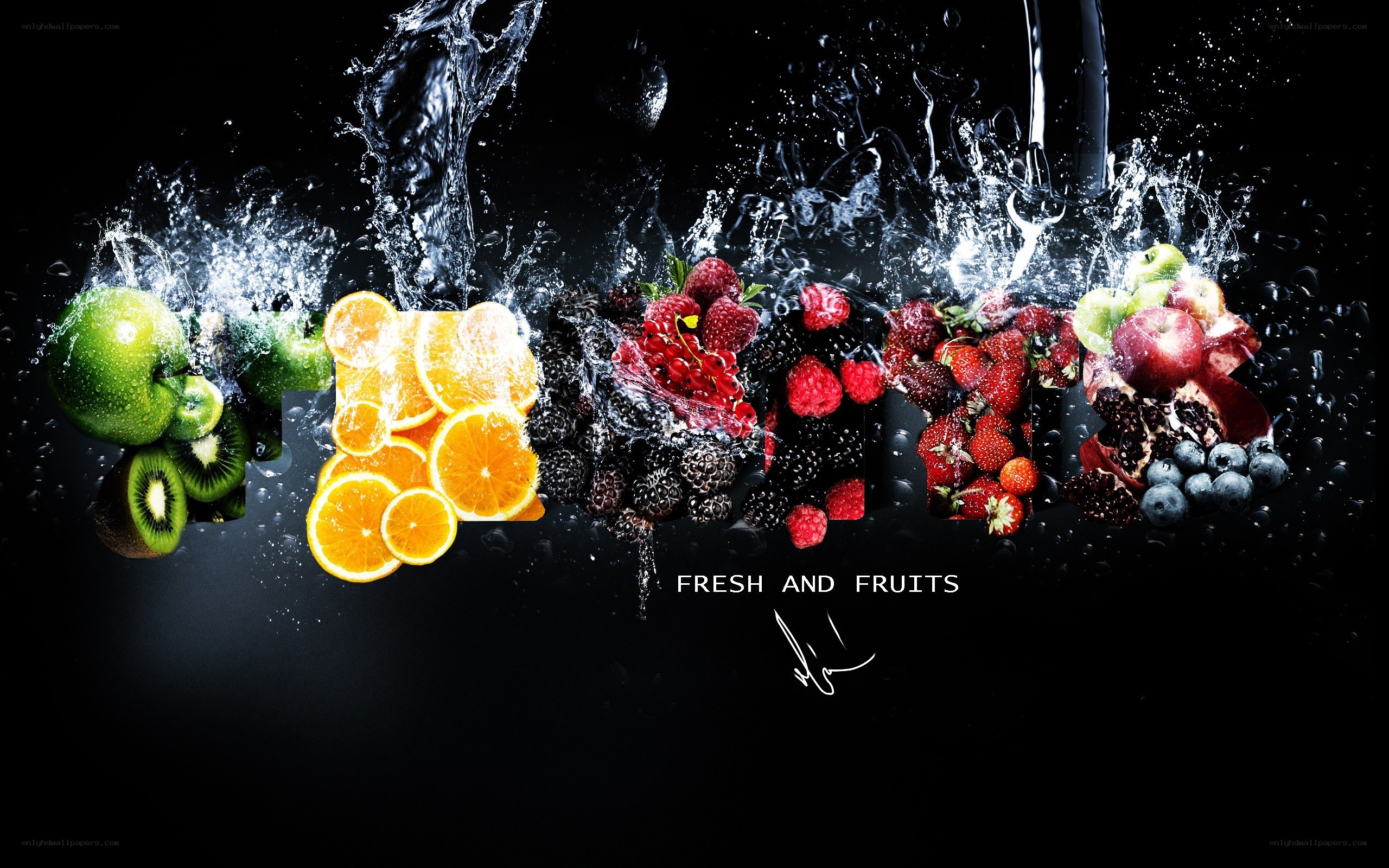 fresh fruits splash