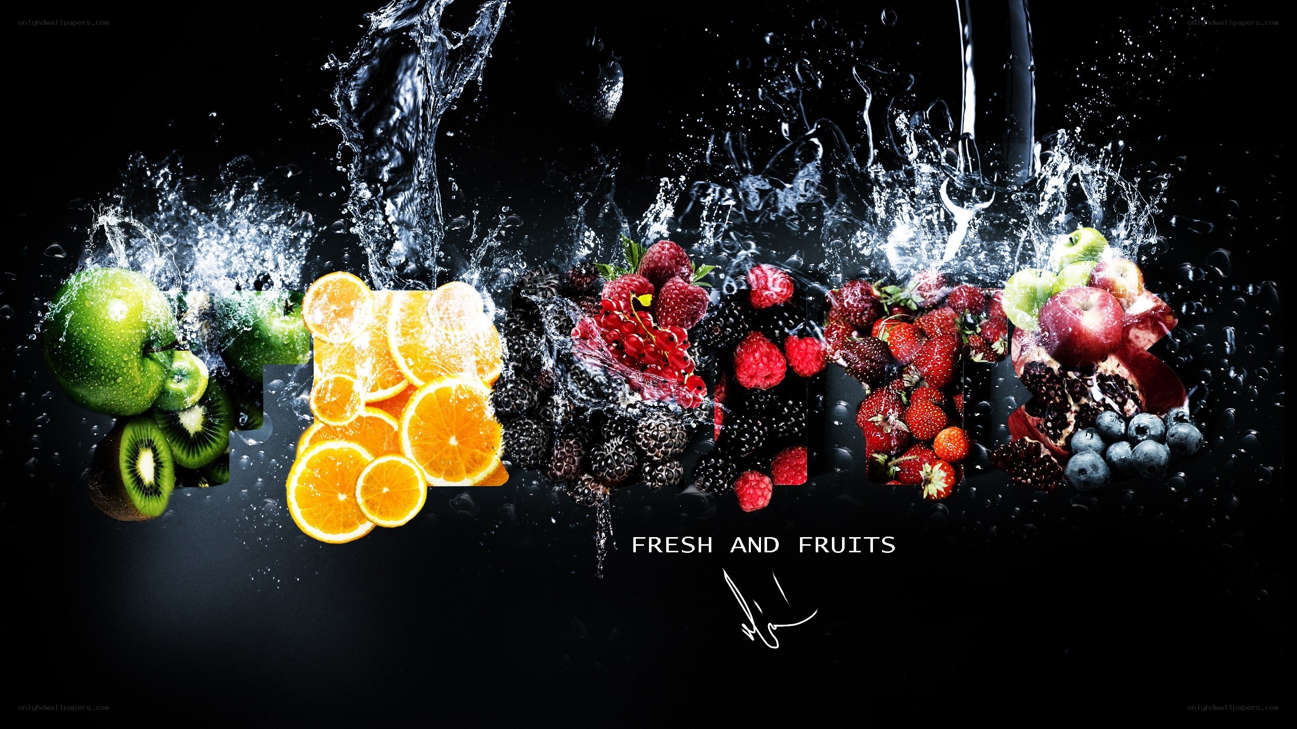fresh fruits splash art