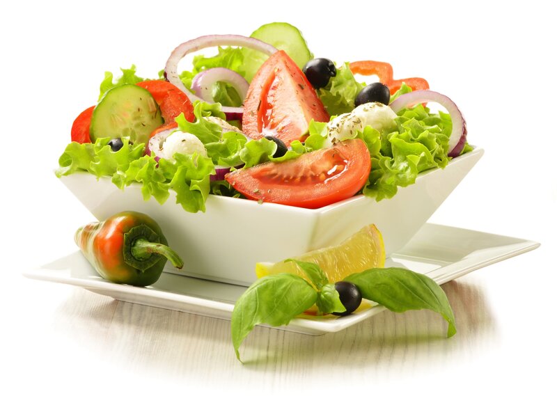 fresh greek salad in a bowl