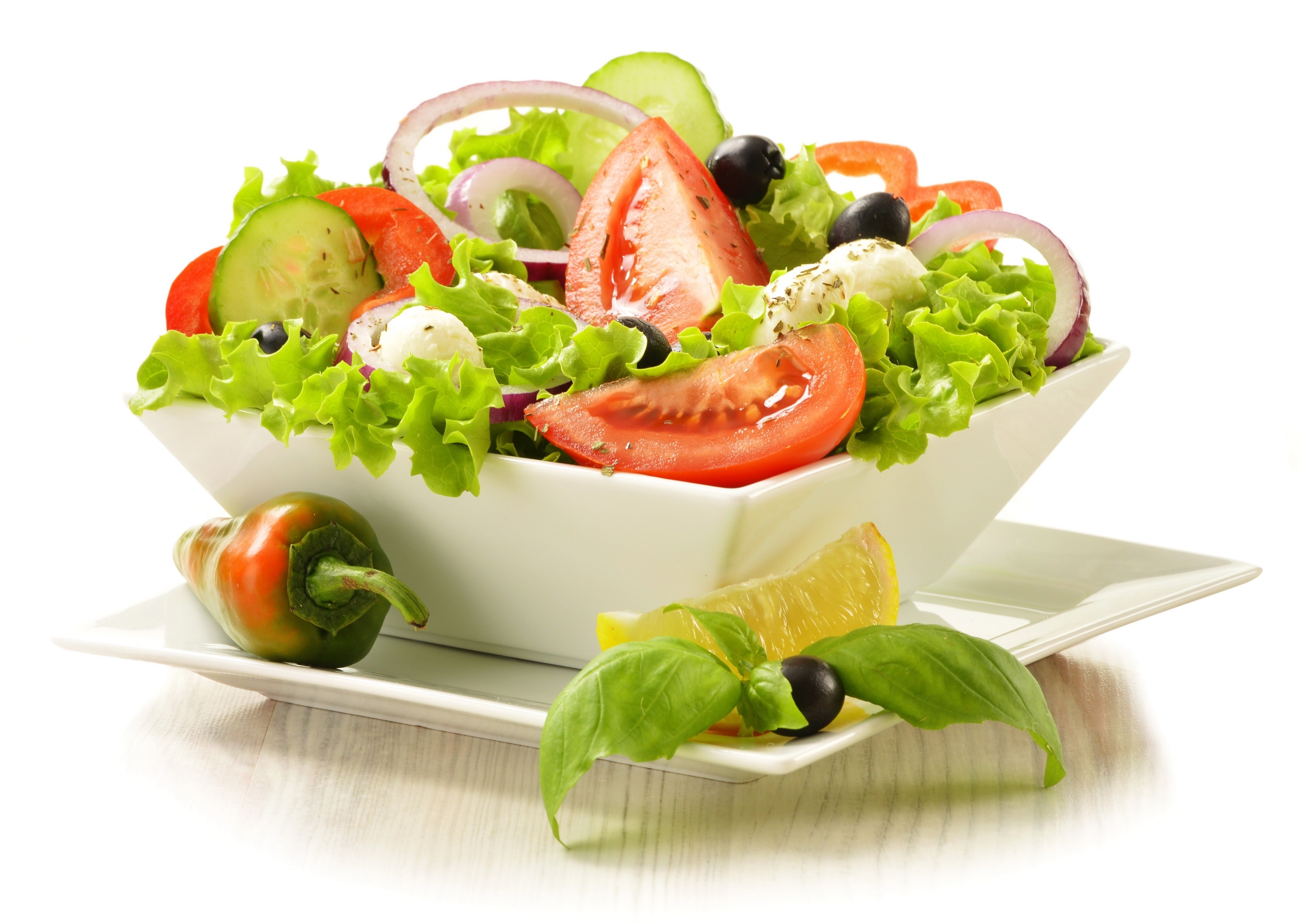 fresh greek salad in a bowl