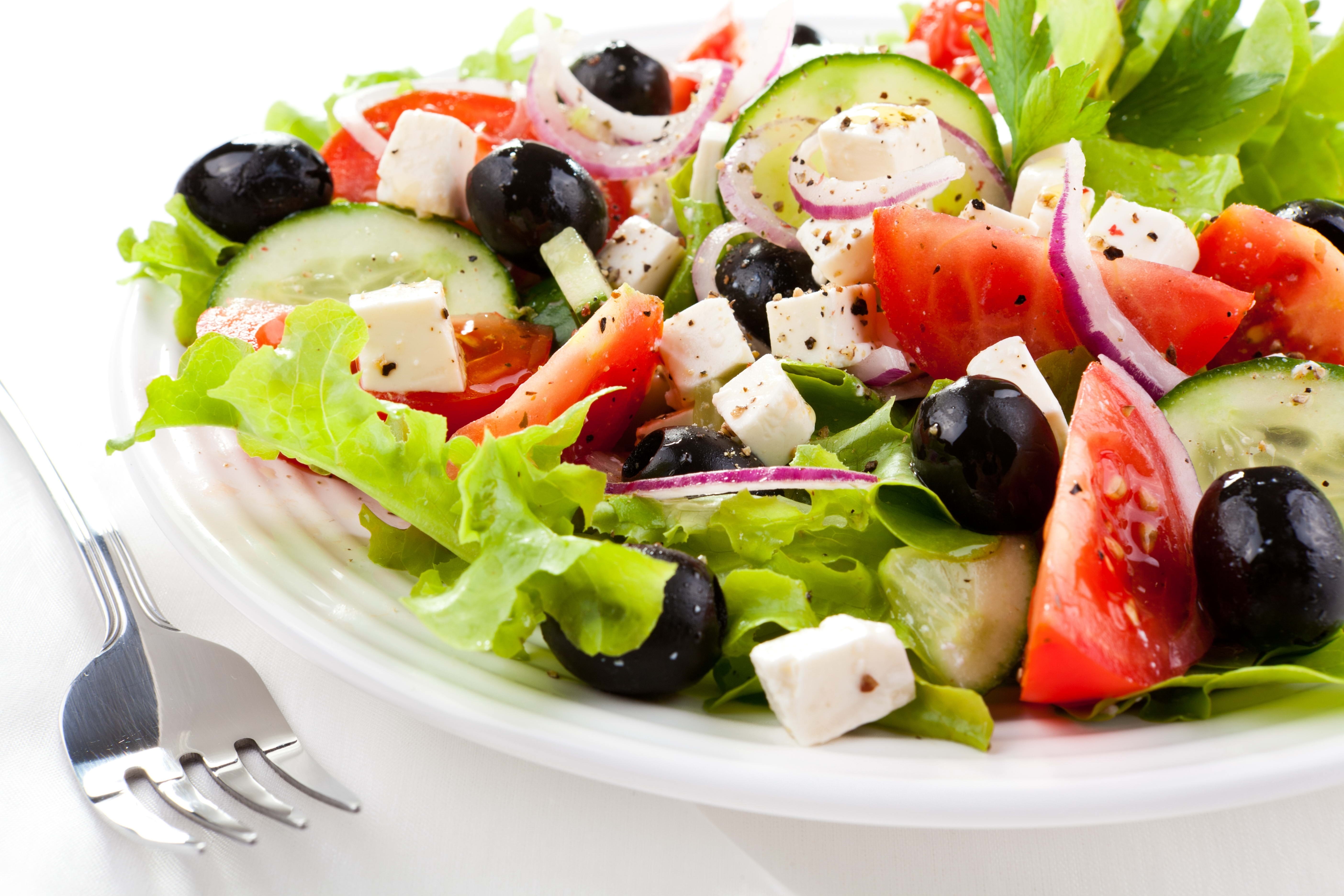 Fresh Greek salad on a plate
