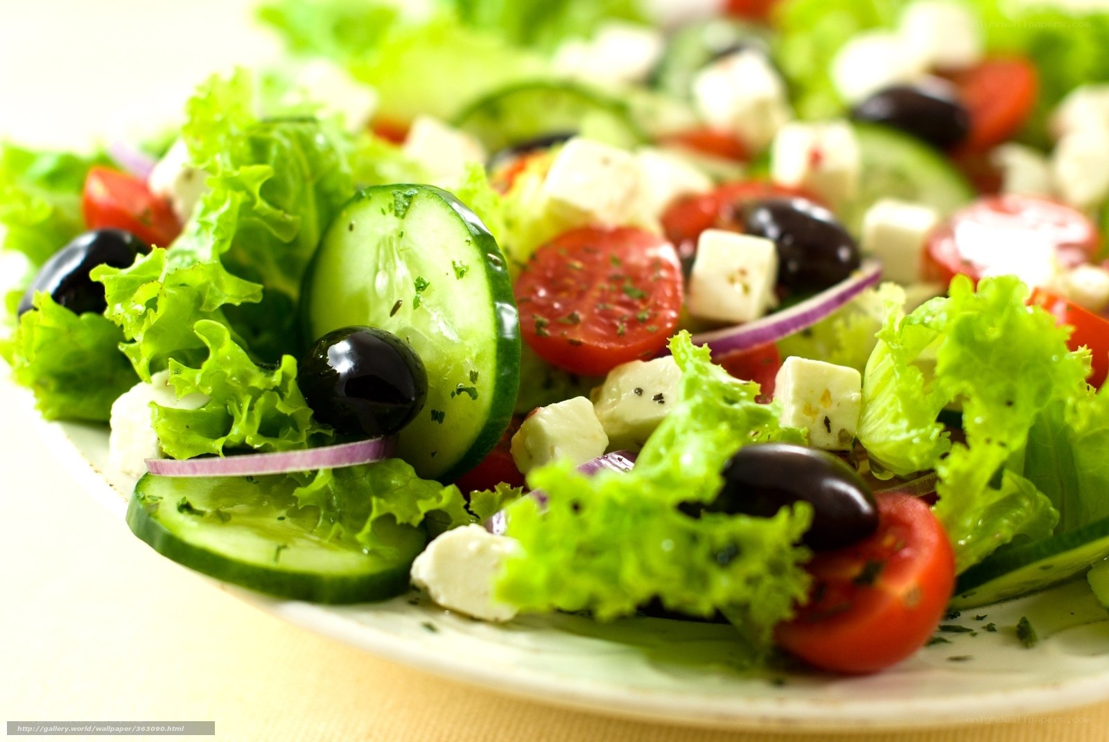 fresh greek salad with vegetables