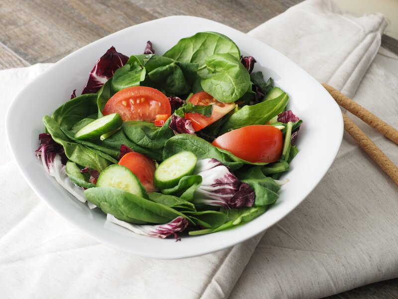 Fresh green salad in a bowl