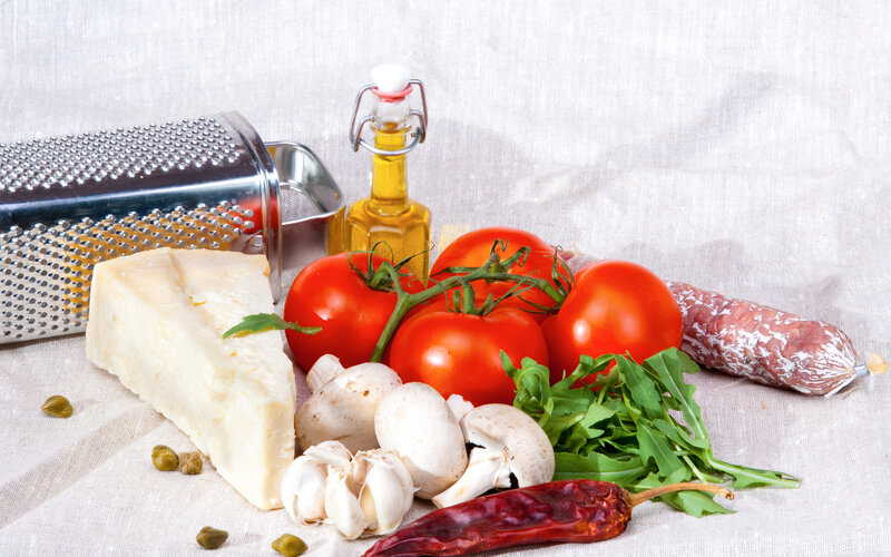 Fresh Ingredients on Cloth