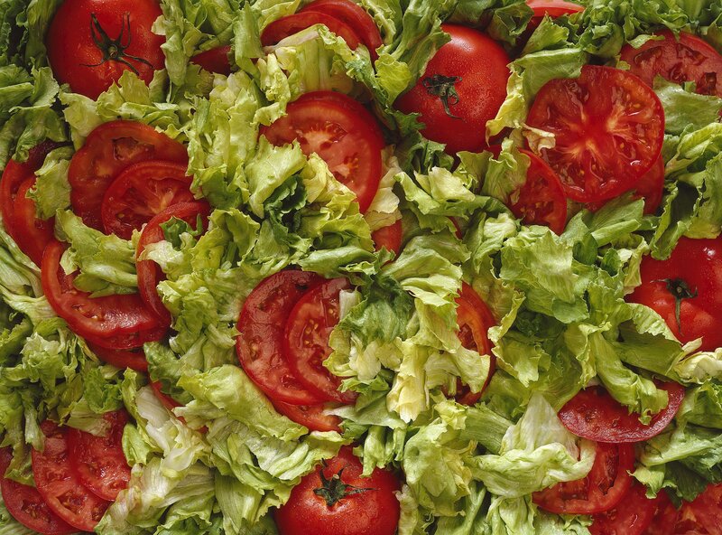 Fresh lettuce and tomato salad