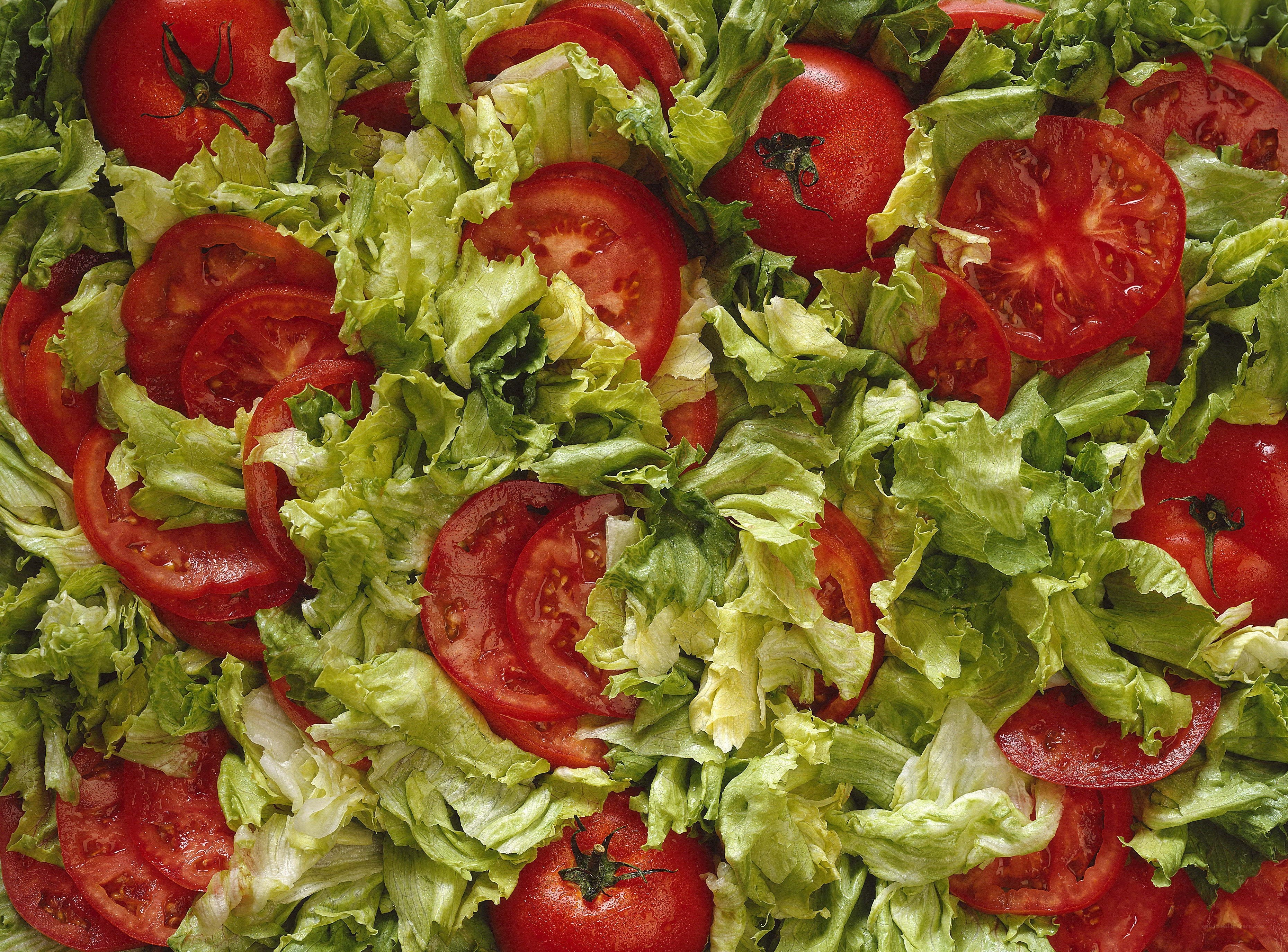 Fresh lettuce and tomato salad