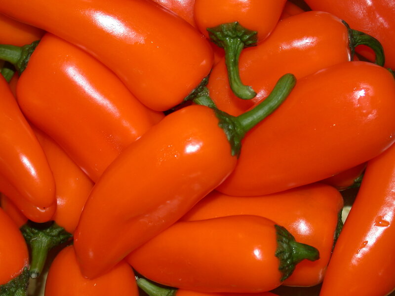 Fresh orange peppers