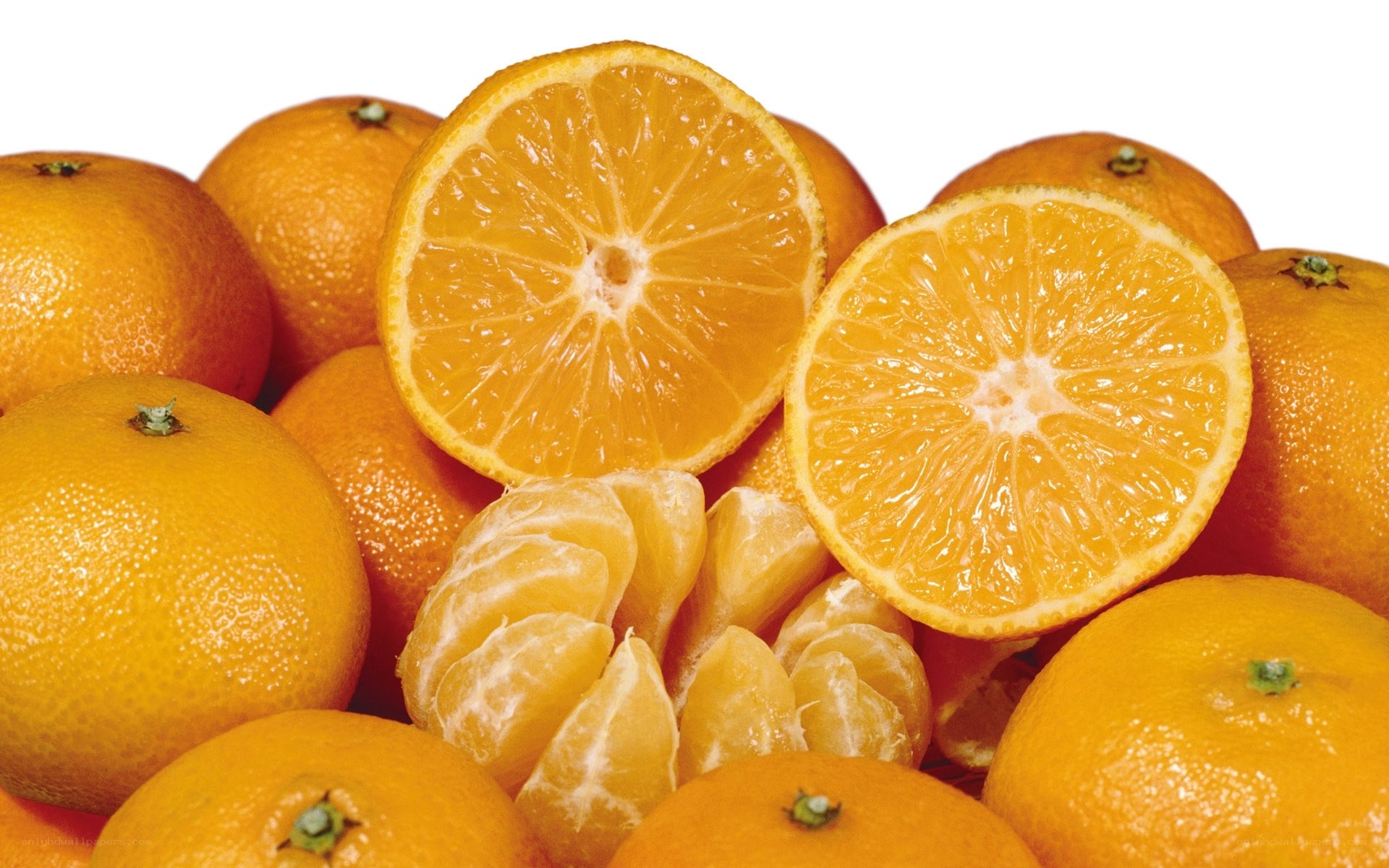 Fresh oranges and tangerines