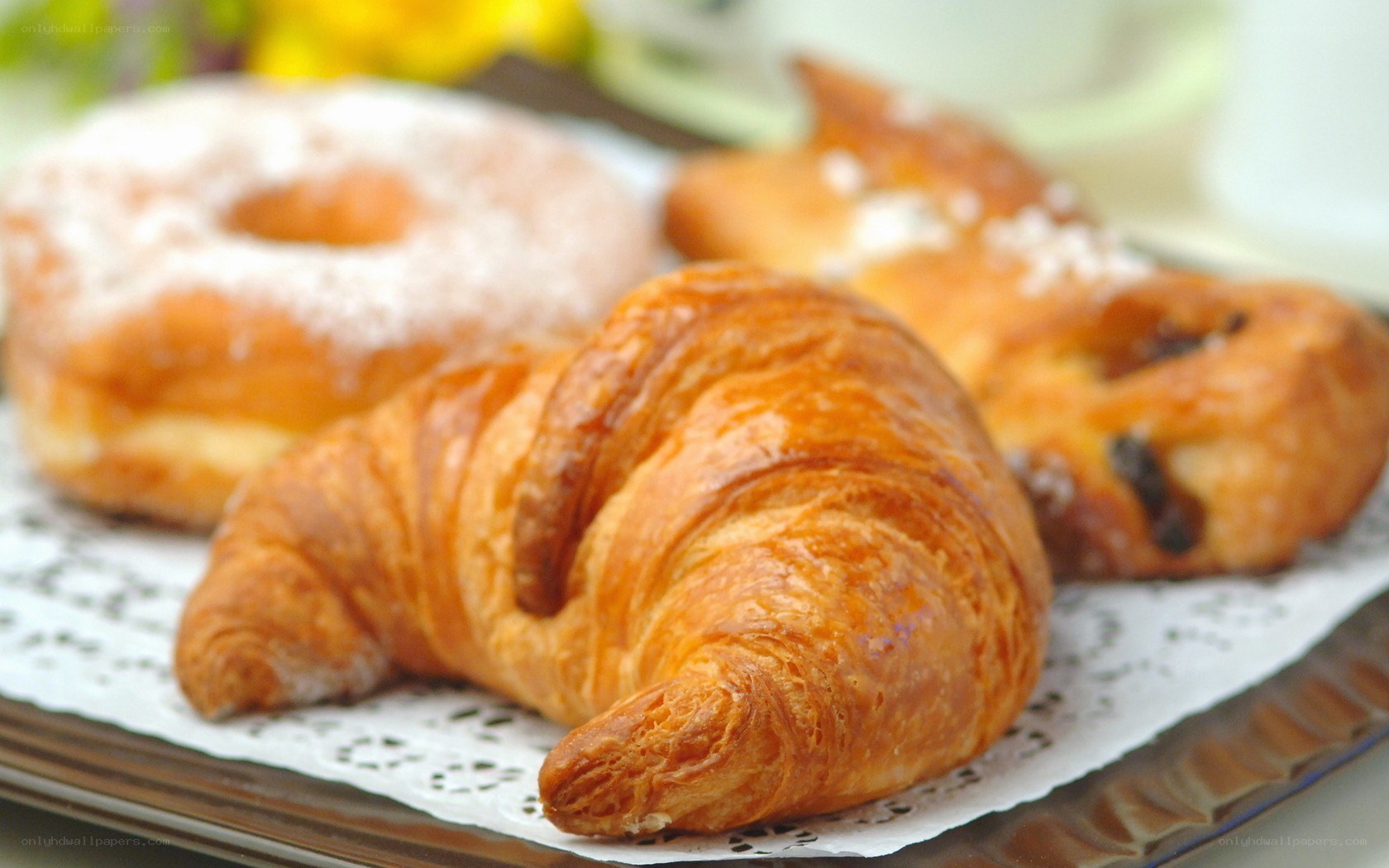 Fresh pastries on a tray