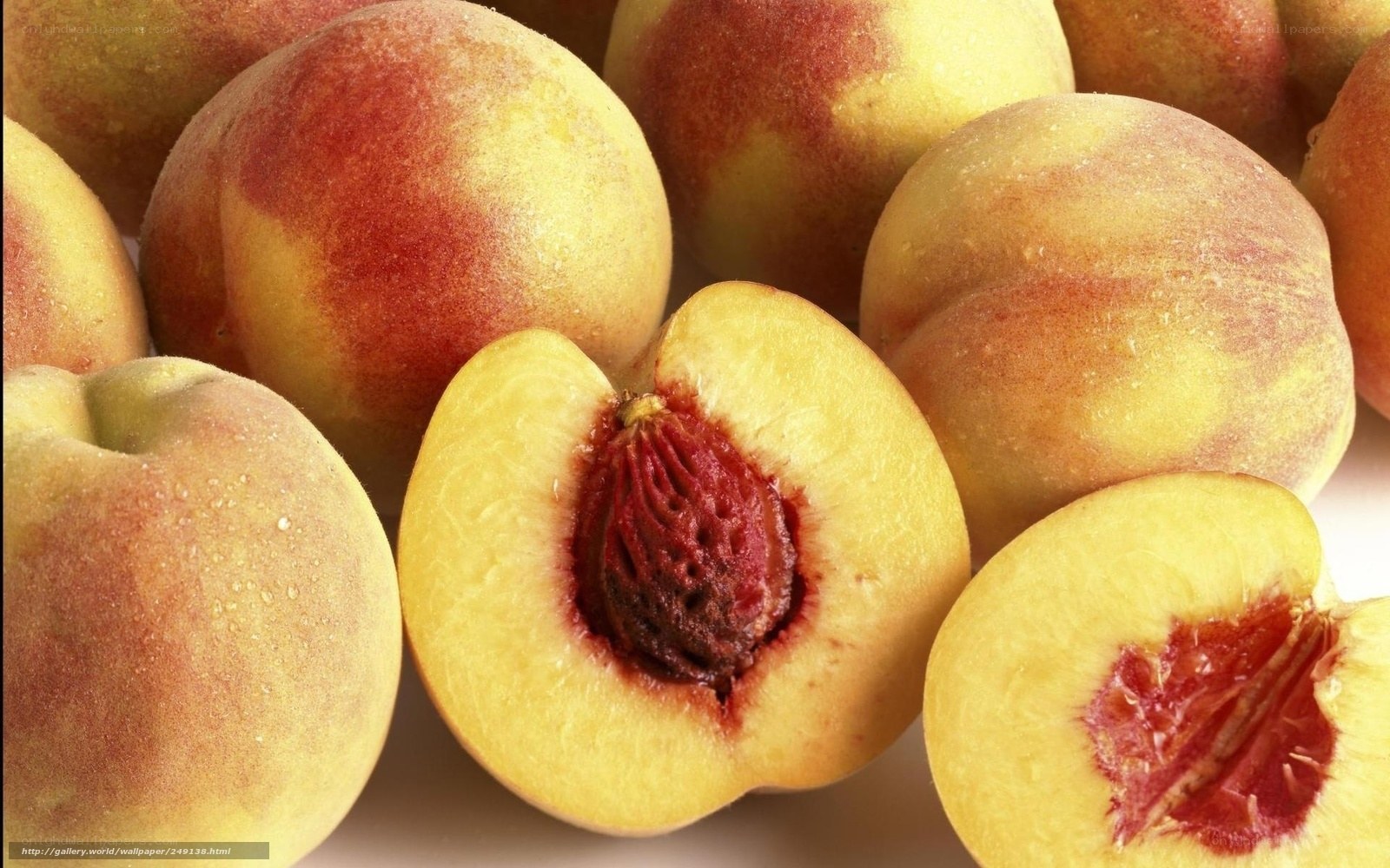 Fresh peaches and halves