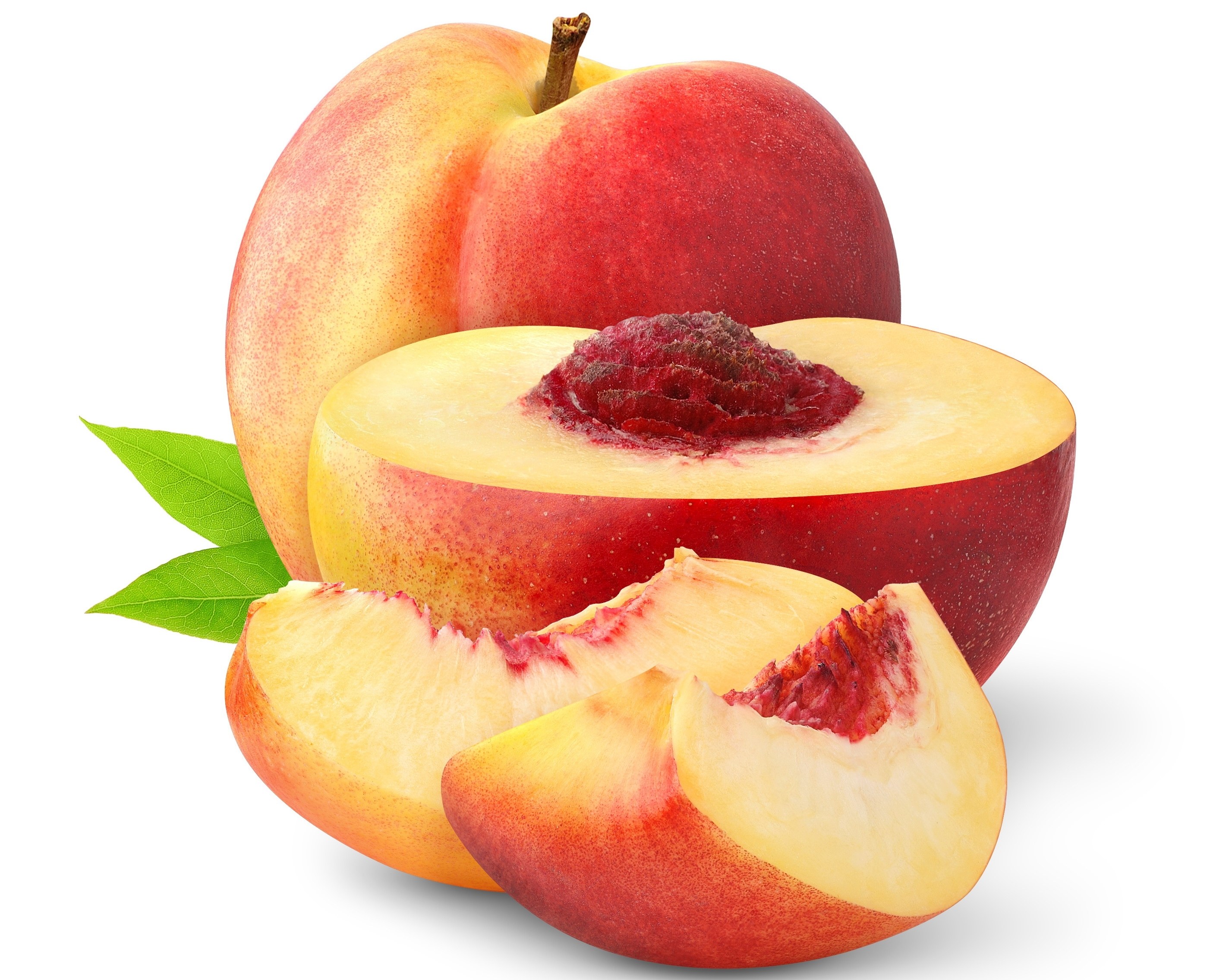 fresh peaches with slices