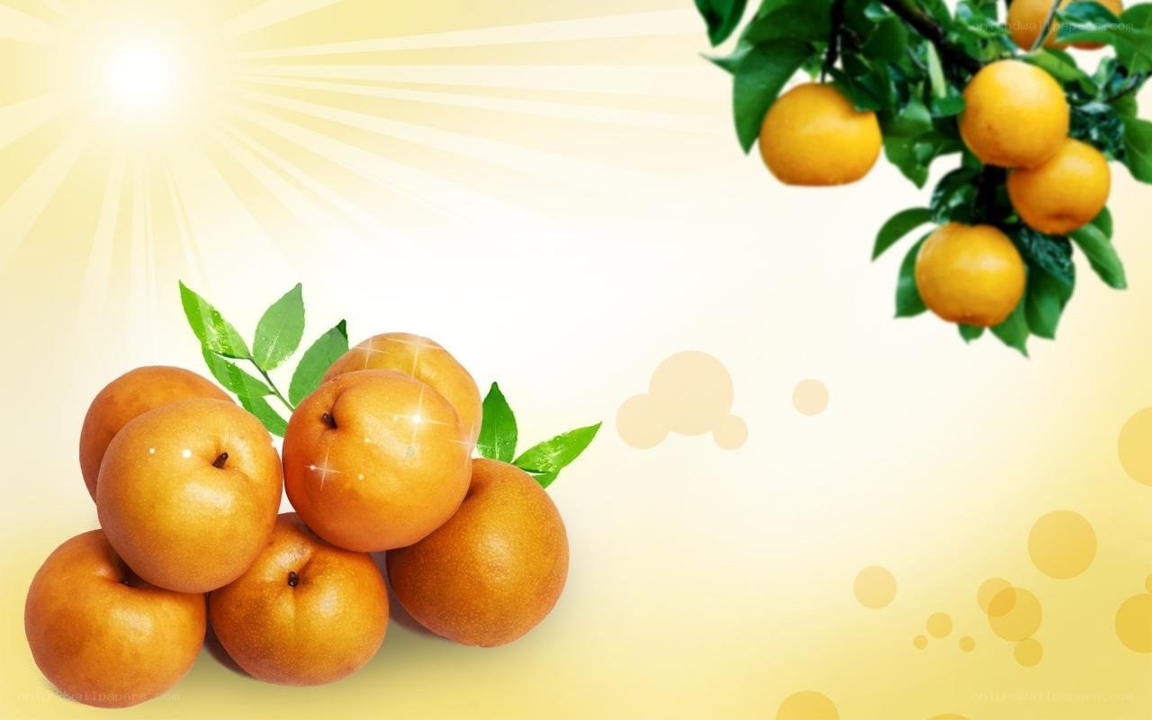 fresh pears on a sunny background