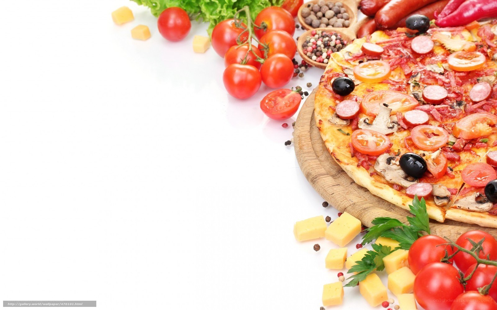 Fresh pizza with toppings