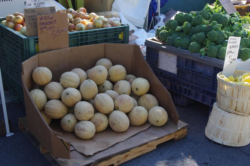 Fresh produce at a farmers market