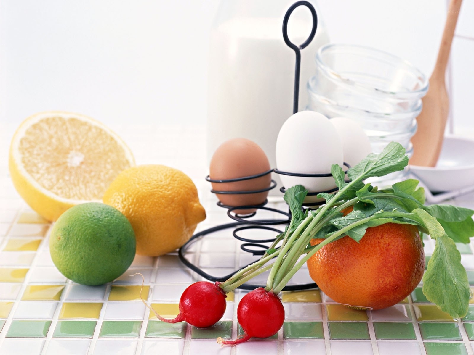 Fresh produce on kitchen counter