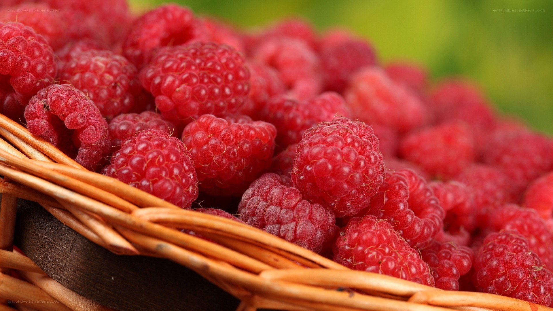 Fresh raspberries in a basket