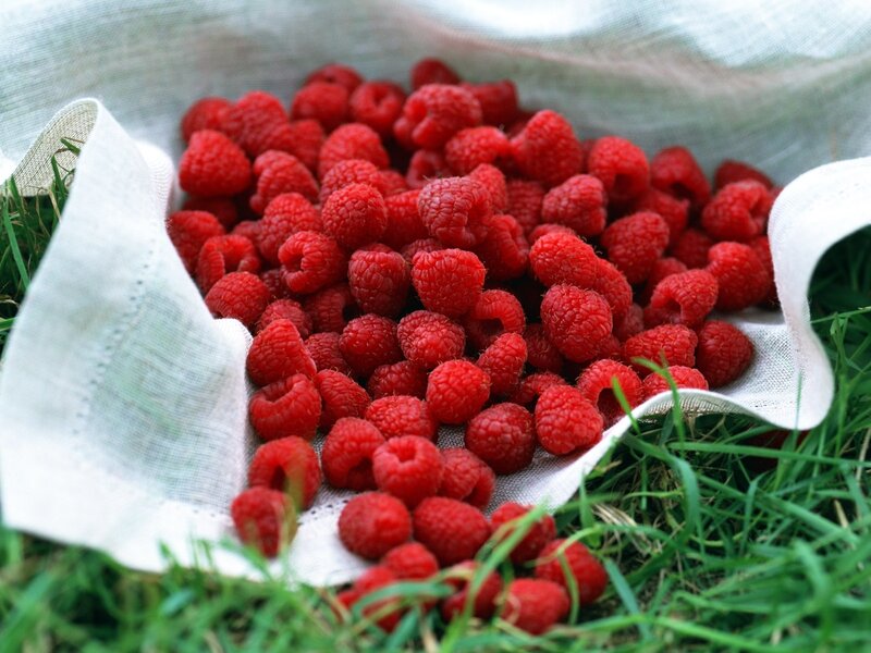 Fresh Raspberries in Cloth