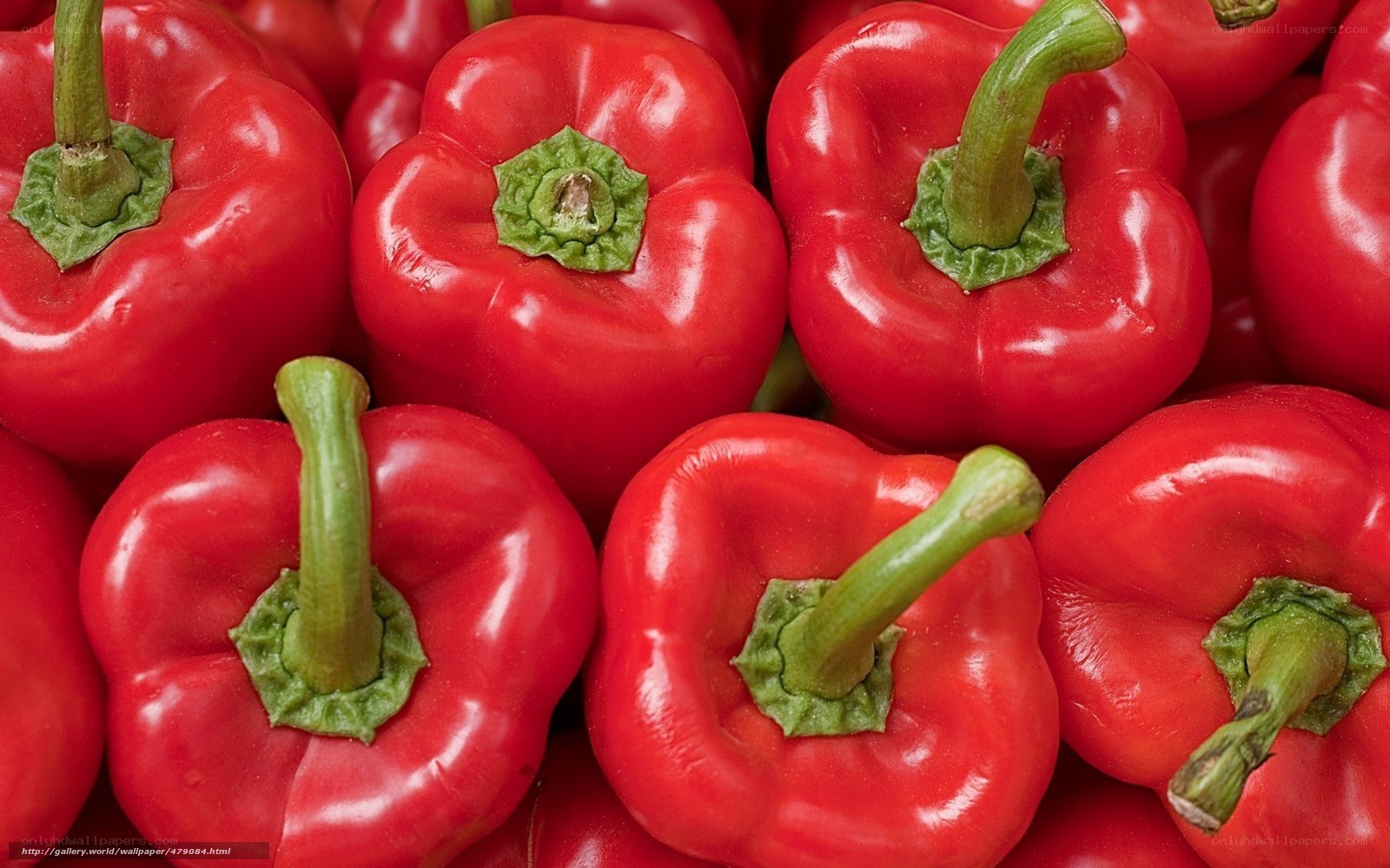 Fresh red bell peppers
